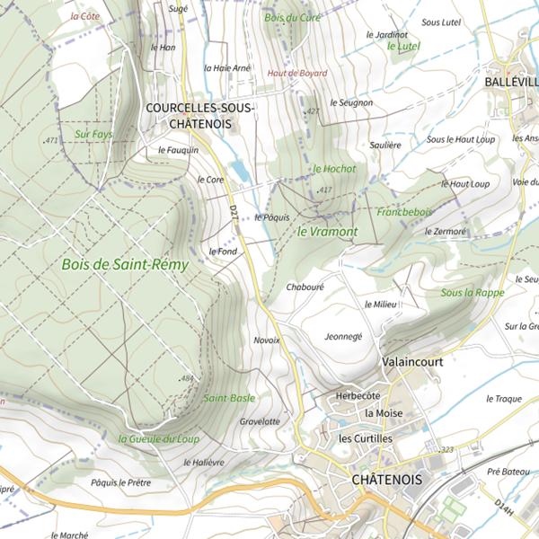 Plan cartographique de Ru la Sermone