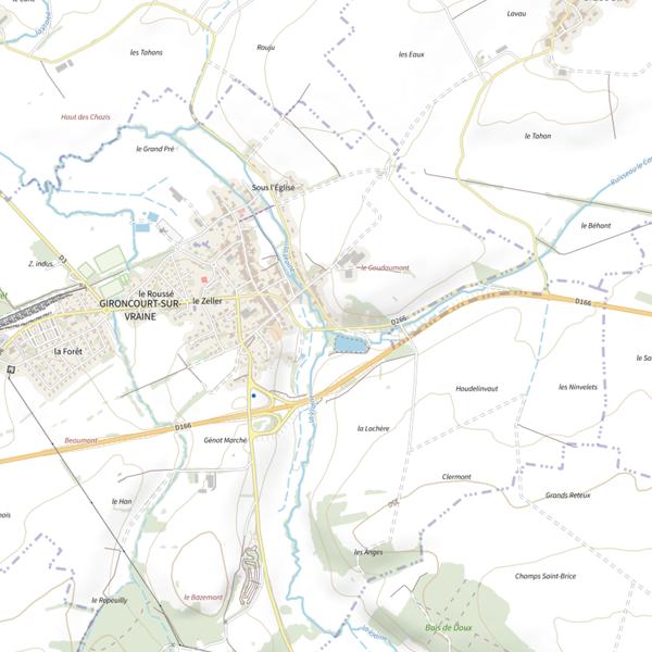 Plan cartographique de Ru la Vraine