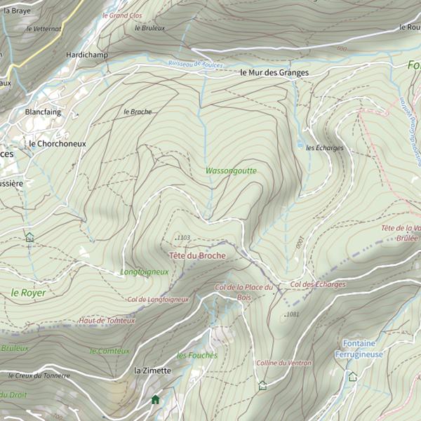 Plan cartographique de Ru la Wassongoutte