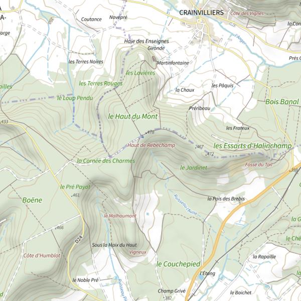 Plan cartographique de Ru l'Aune