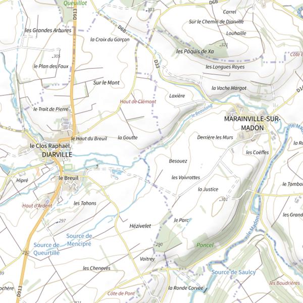 Plan cartographique de Ru le Beaulong