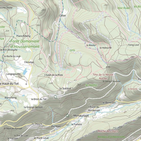 Plan cartographique de Ru le Cellet