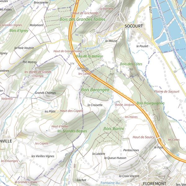 Plan cartographique de Ru le Grandrupt
