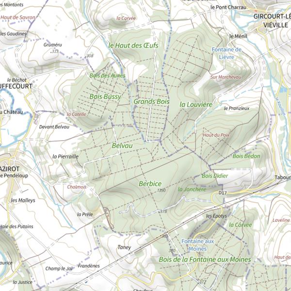 Plan cartographique de Ru le Hainvau