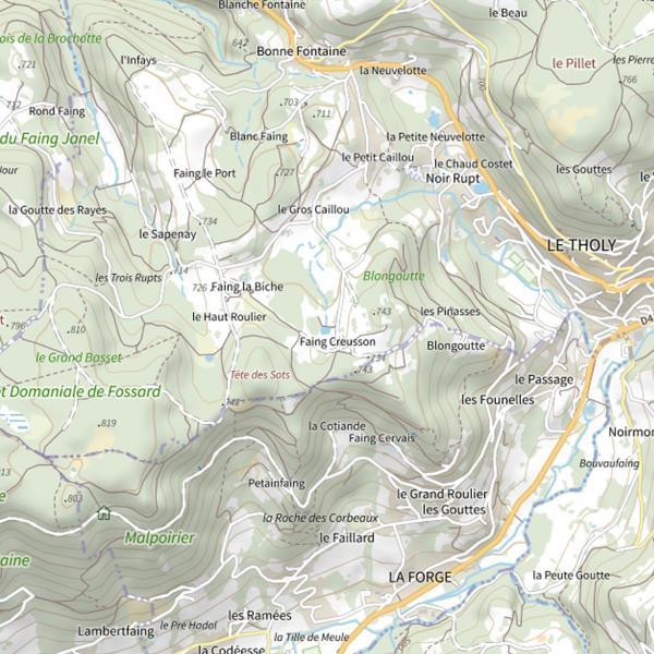 Plan cartographique de Ru le Noir Rupt