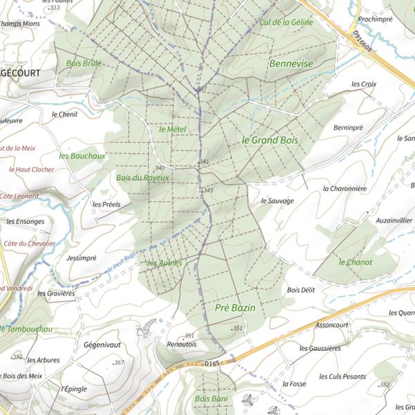 Plan cartographique de Ru le Peut Ru
