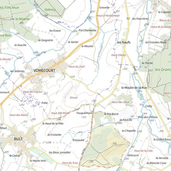 Plan cartographique de Ru le Ponsrupt