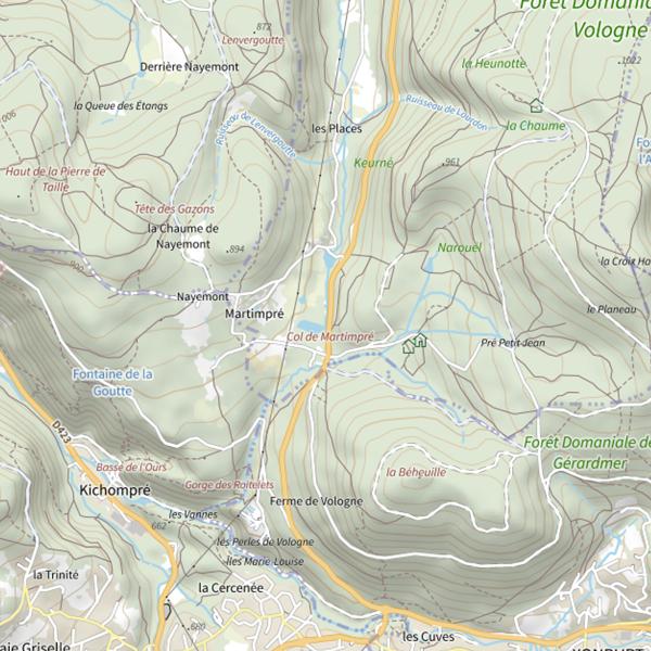 Plan cartographique de Ru le Rayrand