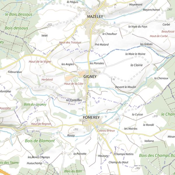 Plan cartographique de Ru le Trimbolot