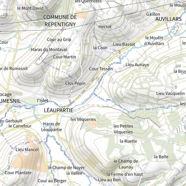 Plan cartographique de Ruisseau aux Martins
