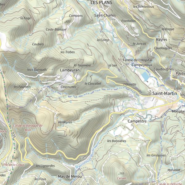 Plan cartographique de Ruisseau de l'ambeyran