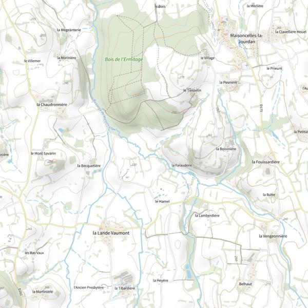 Plan cartographique de Ruisseau de Maisoncelles