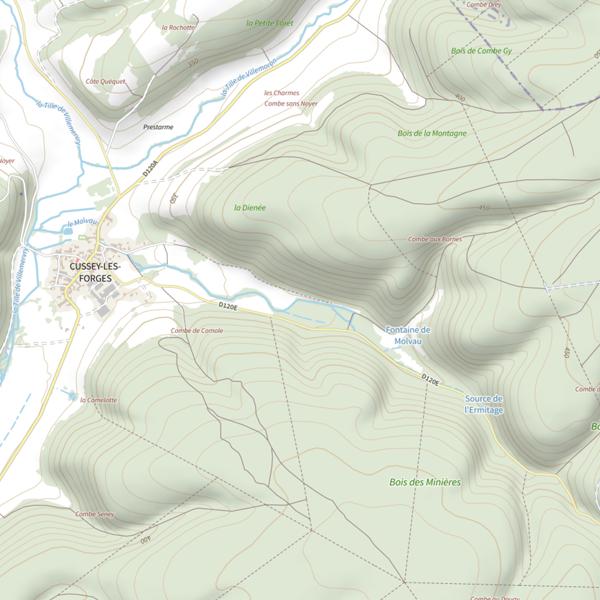 Plan cartographique de Ruisseau de Molvau