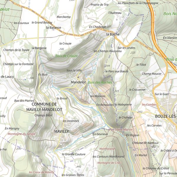 Plan cartographique de Ruisseau de Nantoux