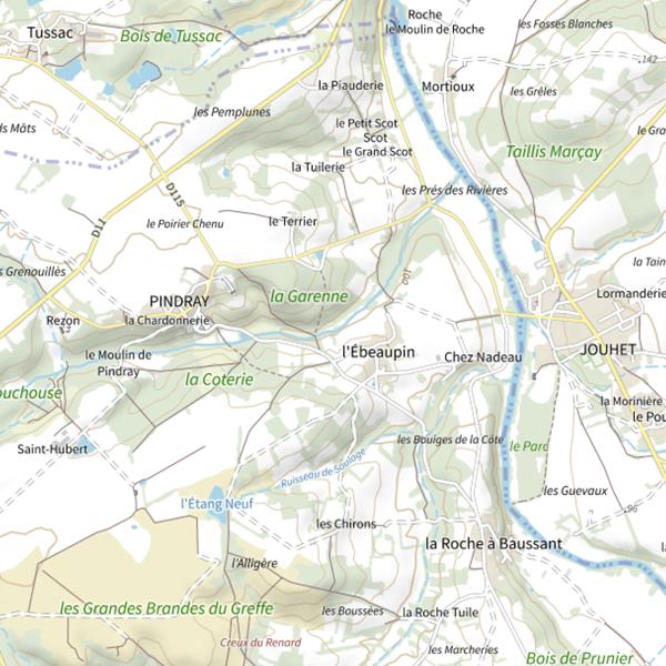 Plan cartographique de Ruisseau de Pindray