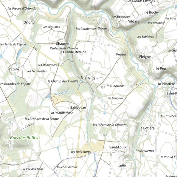 Plan cartographique de Ruisseau D’oranville