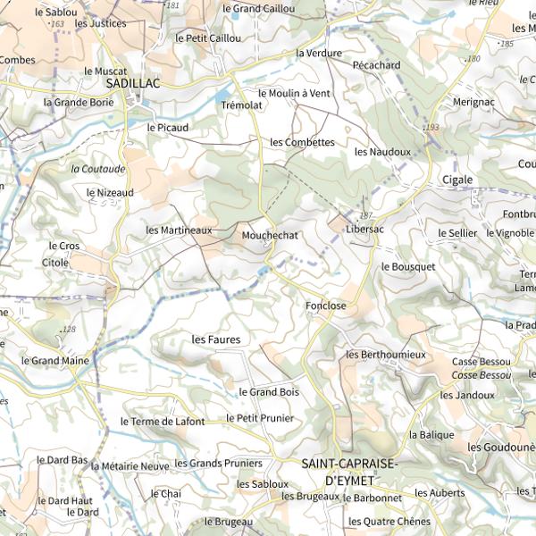 Plan cartographique de Ruisseau du Reveillou