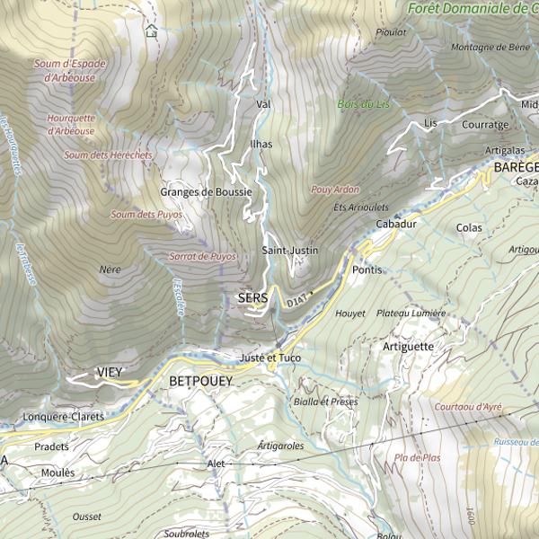 Plan cartographique de Ruisseau Le Lagues (Sers)