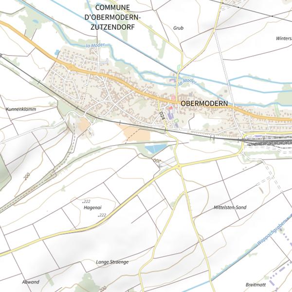 Plan cartographique de Russtengel / Ancien Étang