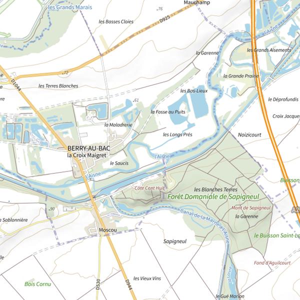Plan cartographique de Sablière 1 de la Maladrerie