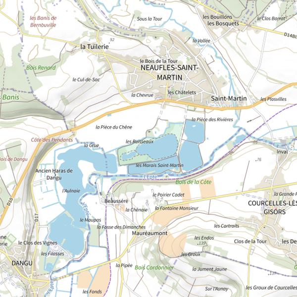 Plan cartographique de Sablière 1 des Ruisseaux
