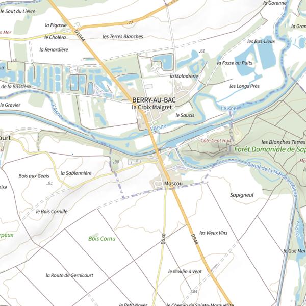 Plan cartographique de Sablière 10 de la Commune de Berry-au-Bac