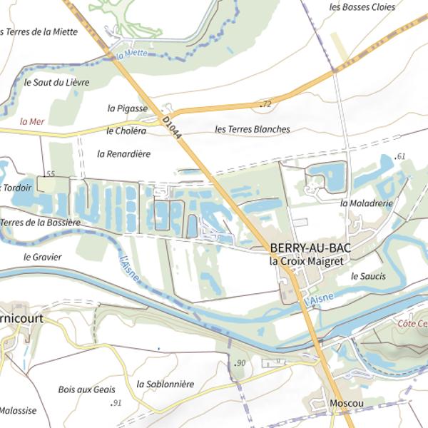 Plan cartographique de Sablière de la Commune de Berry-au-Bac