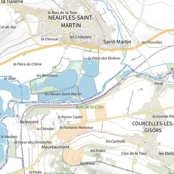 Plan cartographique de Sablière de la Pièce des Rivières