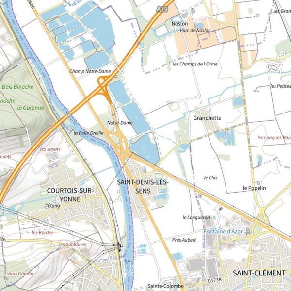 Plan cartographique de Sabliere de Saint Denis (Saint-Denis-lès-Sens)