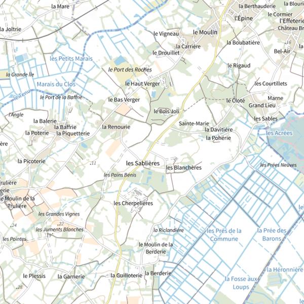 Plan cartographique de Sabliere de Saint Denis (Saint-Mars-de-Coutais)