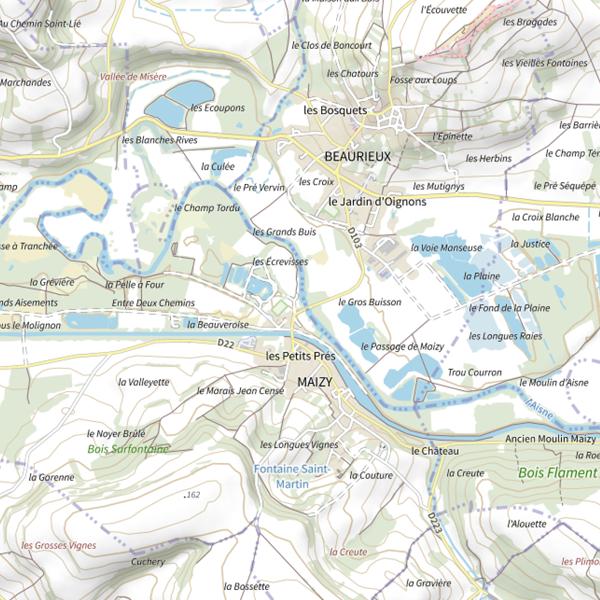 Plan cartographique de Sablière des Écrevisses