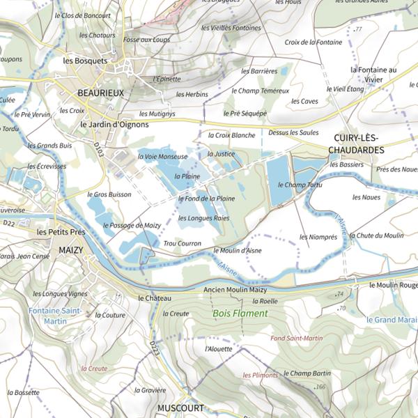 Plan cartographique de Sablière des Ongues Raies