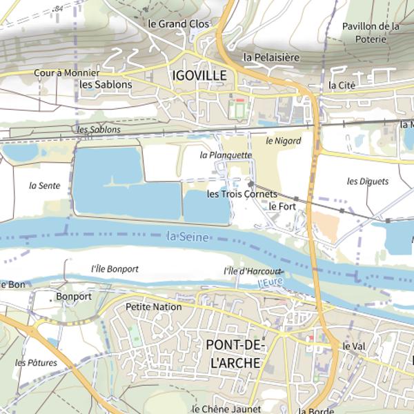 Plan cartographique de Sablière des Trois Cornets