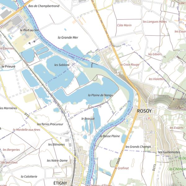 Plan cartographique de Sabliere d'Etigny