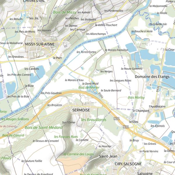 Plan cartographique de Sablière du Demi-Muid
