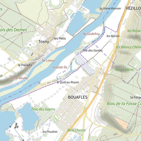 Plan cartographique de Sablière du Quai au Rouen