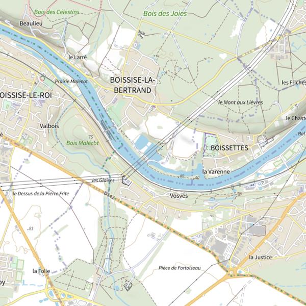 Plan cartographique de Sablières des Vives Eaux