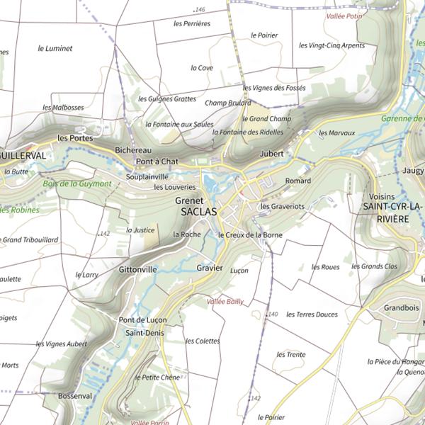 Plan cartographique de Saclas