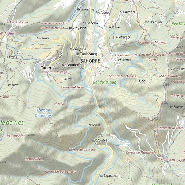 Plan cartographique de Sahorre