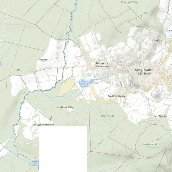 Plan cartographique de Saint Honoré les Bains