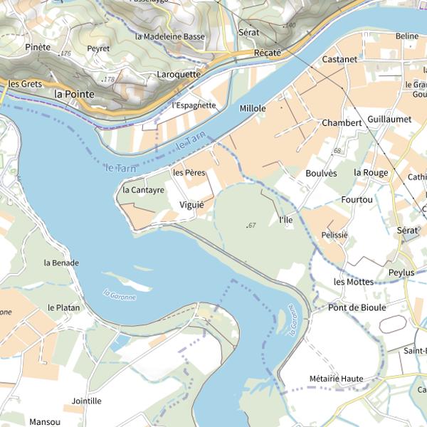 Plan cartographique de Saint Nicolas de la Grave