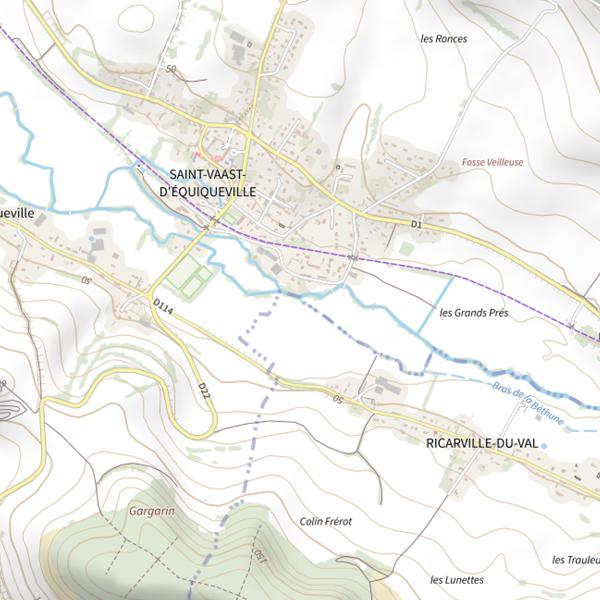 Plan cartographique de Saint-Vaast d'Equiqueville