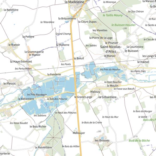 Plan cartographique de Sainte-marie-d-attez