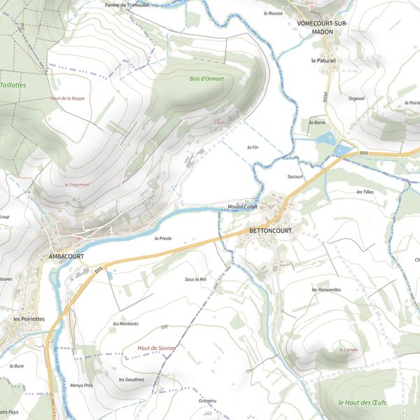 Plan cartographique de Secteur de pêche d'Ambacourt