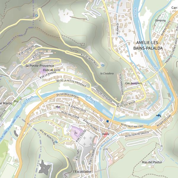 Plan cartographique de Secteur de pêche d'Amélie-les-Bains-Palalda