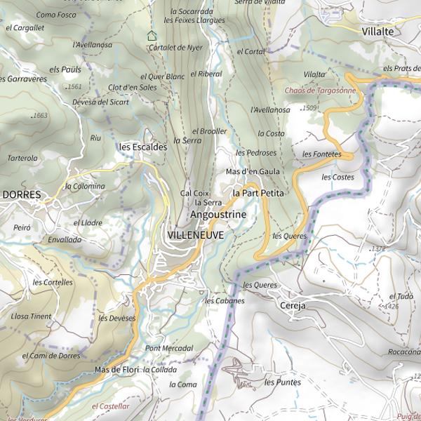 Plan cartographique de Secteur de pêche d'Angoustrine-Villeneuve-des-Escaldes