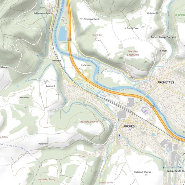 Plan cartographique de Secteur de pêche d'Arches