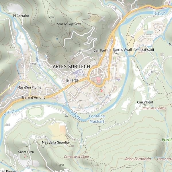 Plan cartographique de Secteur de pêche d'Arles-sur-Tech
