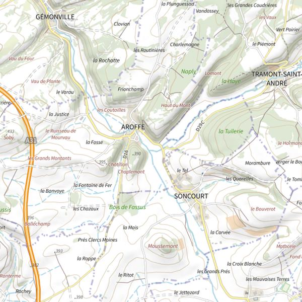 Plan cartographique de Secteur de pêche d'Aroffe