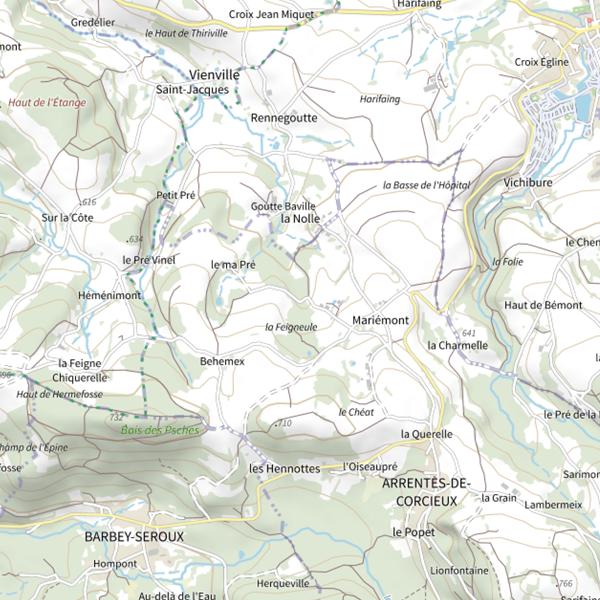 Plan cartographique de Secteur de pêche d'Arrentès-de-Corcieux